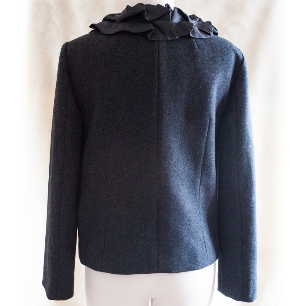 J. CREW wool pleated-silk chimera charcoal jacket - Picture 4 of 7